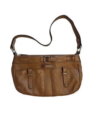 Ettienne Aigner Vintage Bagette Bag Camel Leather Buckle Y2K Purse Handbag